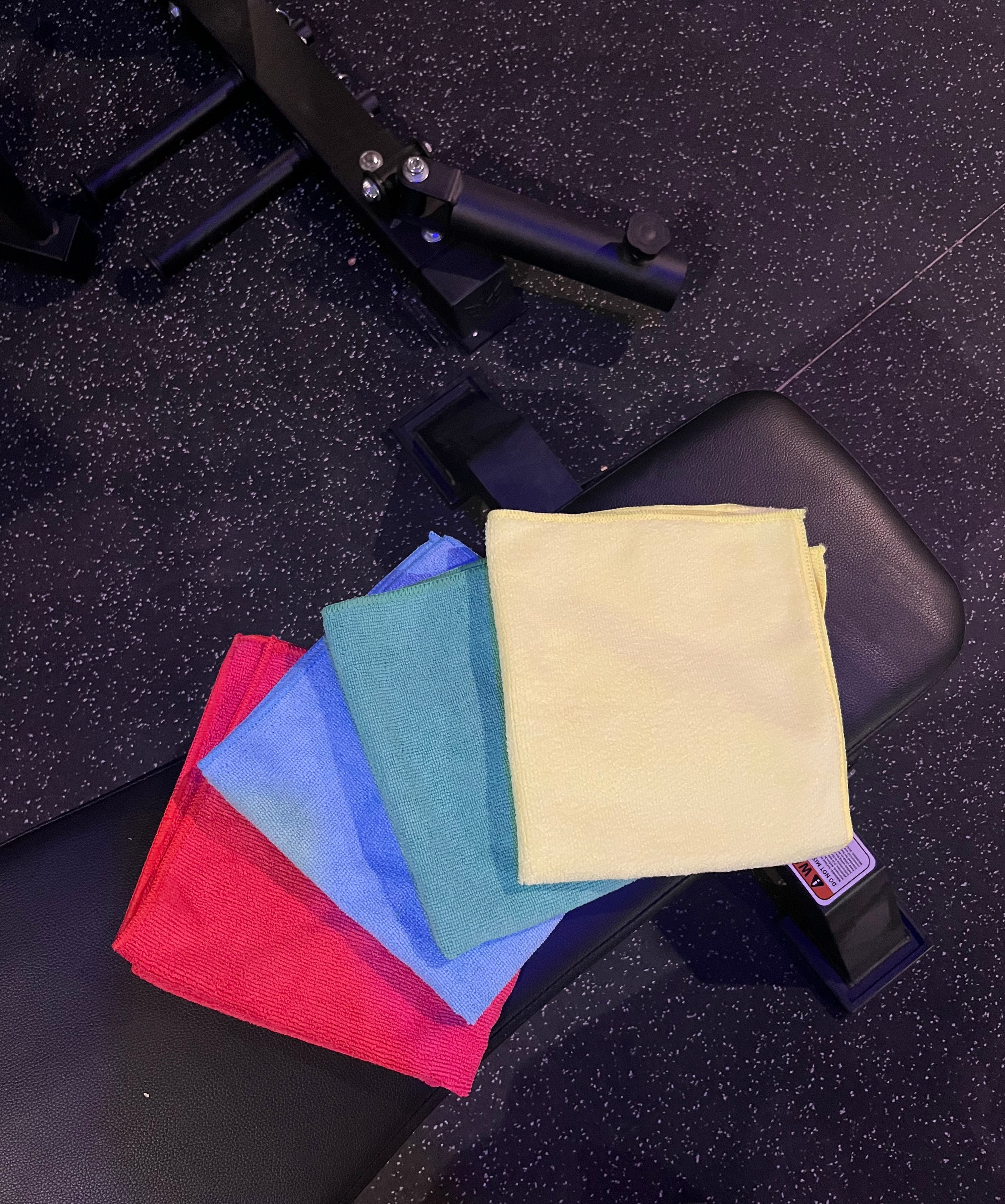 Commercial Cleaning Service showing color coded microfiber cloth